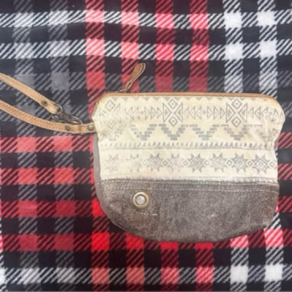 Myra Bag Beige and Brown Clutch